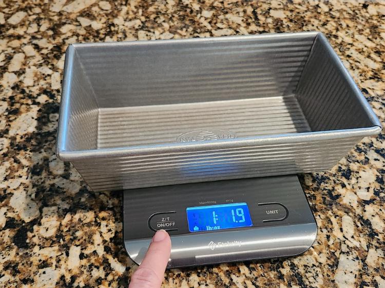 Bread Pan on scale