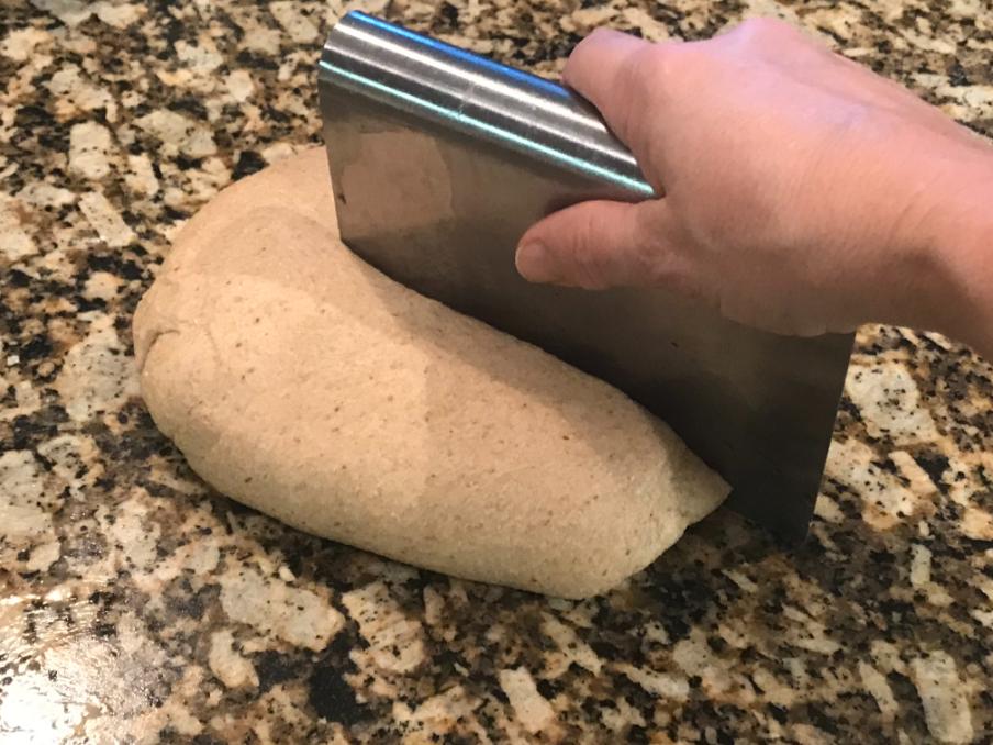 Dividing Dough with a dough cutter