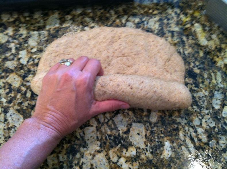 Rolling loaf bread dough