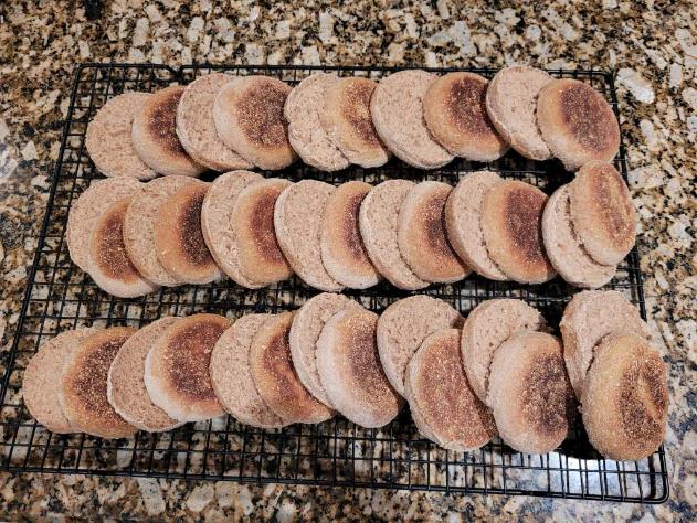 English Muffins ready to freeze