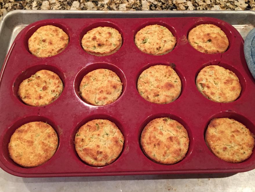 Baked Cornbread Muffins in Pan