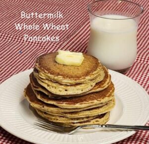 Stack of Pancakes with Milk