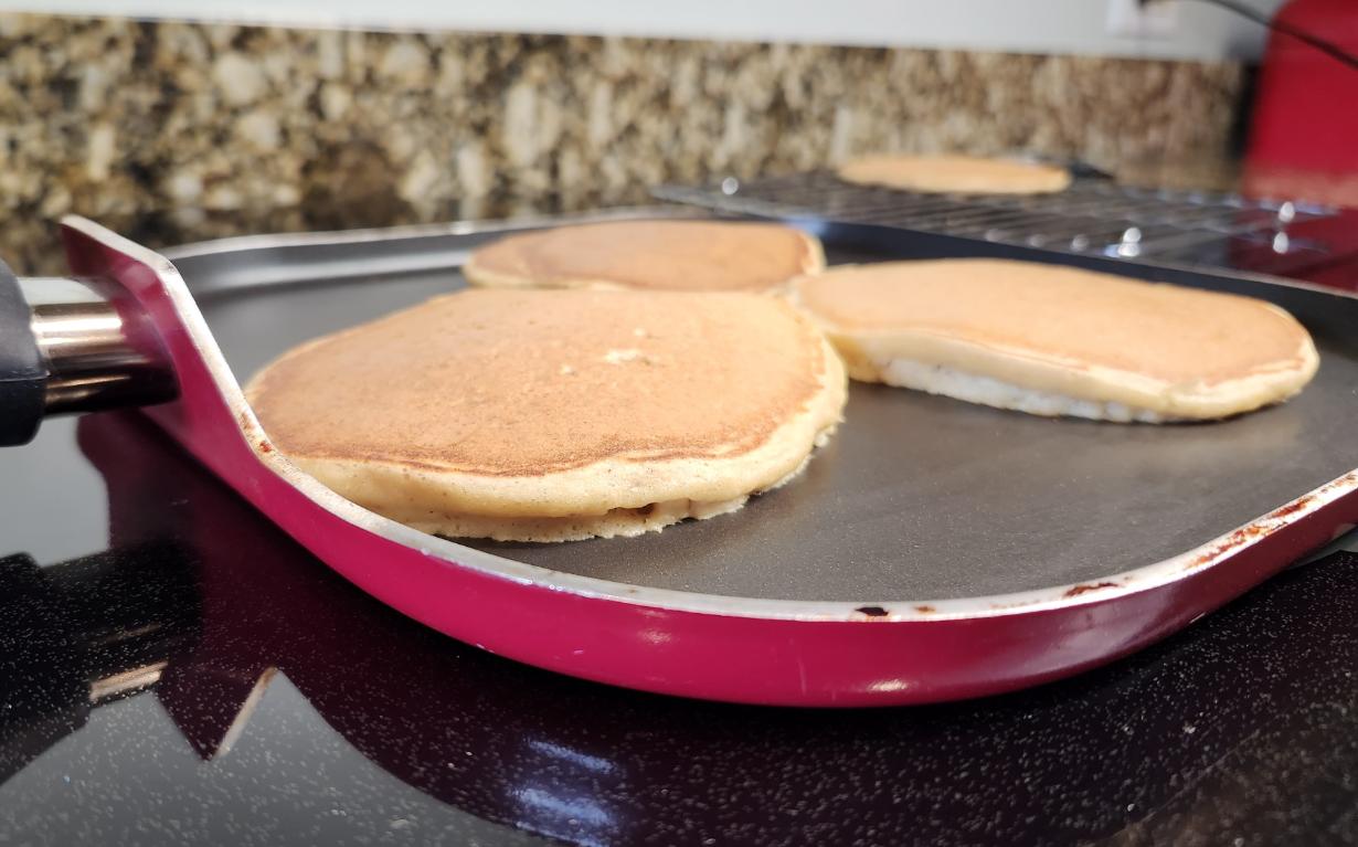 Fluffy Pancakes on Griddle