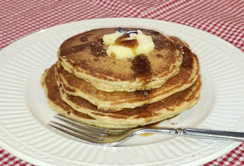 Stack of Pancakes Butter & Syrup