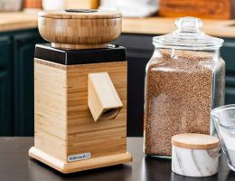 Black Accent Harvest Mill and Jar of Grain